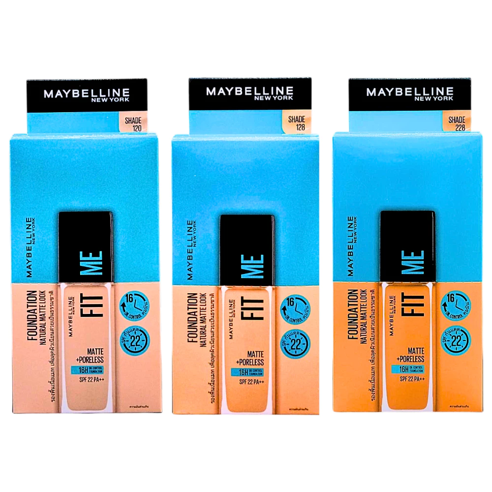 (กล่องx6) รองพื้นซอง เมย์เบลลีน ฟิต มี แมทแอนด์ พอร์เลส ฟาวเดชั่น MAYBELLINE Fit me matte+poreless foundation