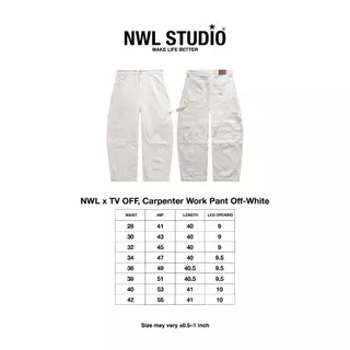 NWL x TV OFF, Carpenter Work Pant Off-White / กางเกงคาร์เพนเตอร์ สีออฟไวท์