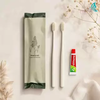 PRAKAIVANICH แปรงสีฟันx2ด้าม ยาสีฟัน 5g【ลังละ 50 เซ็ท】 ของใช้ในโรงแรม Toothbrush/Dental Kit