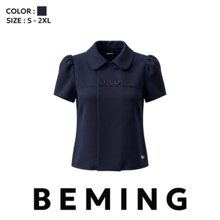 Bemingtop1267(S–2XL) - Komy Top – เสื้อคอปกแขนสั้นดีไซน์เรียบแมตช์ง่ายใส่ได้ทุกโอกาส