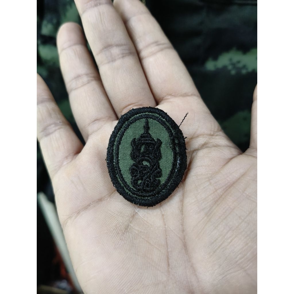 อาร์ม วปร แบบนูน3มิติ ปักดำขอบดำ พื้นเขียว พร้อมส่งค่ะ