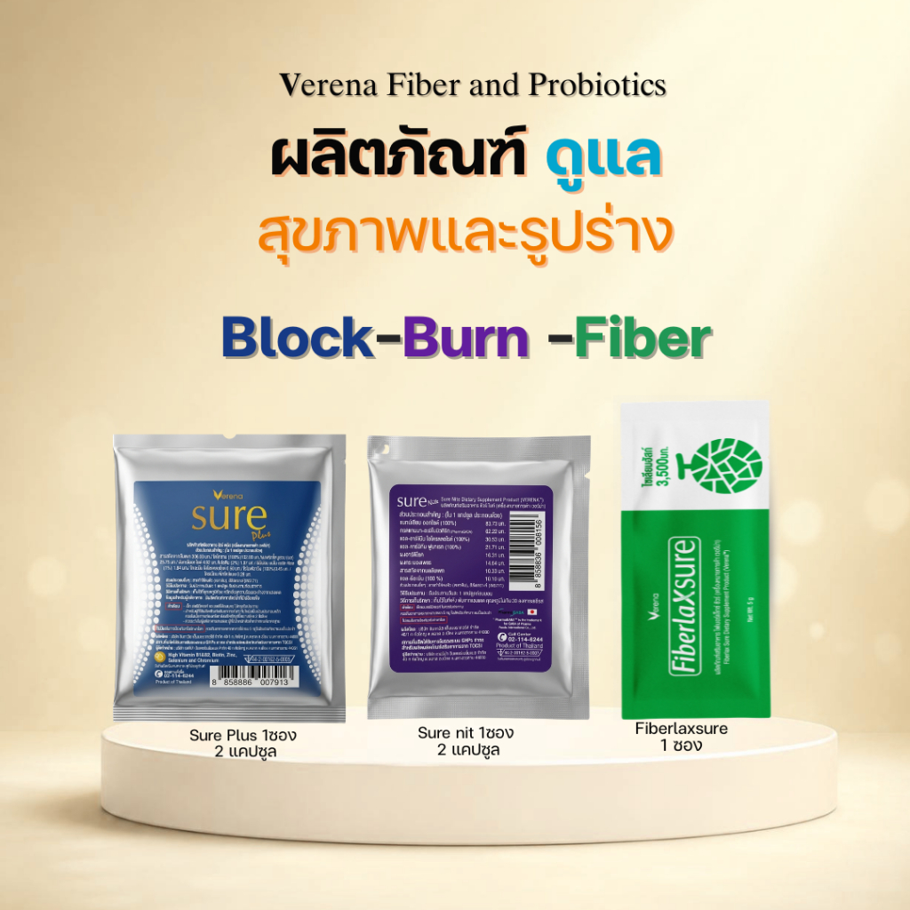 Sure Plus Sure Nite ไคโตซาน และFiberlaxsure รุ่นซอง [ส่งไวมากคร๊าบ]