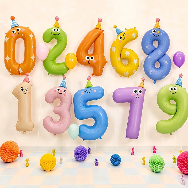 【จัดส่งวันนี้】ขนาด 40นิ้ว น่ารัก ขำๆ 0-9 บอลลูนตัวเลข ลูกโป่งตัวเลข ลูกโป่งวันเกิด สําหรับตกแต่งปาร์ตี้วันเกิด