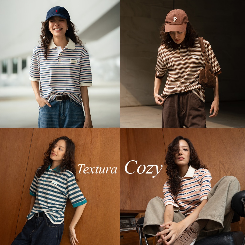textura | Cozy เสื้อโปโล ผ้าร่องเนื้อนุ่มยืดไม่ต้องรีด