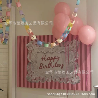ร้านไทย ส่งด่วน DIY โซ่ห่วงกระดาษและริบบิ้นผ้าหลากสีสันสำหรับตกแต่งงานปาร์ตี้ งานครบรอบ งานเทศกาล พวงมาลัยประดับ100ชิ้น