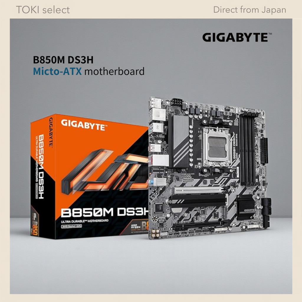 GIGABYTE B850M DS3H Micro-ATX Motherboard – AM5 Socket, DDR5 Support, PCIe 5.0, M.2 Gen4, 2.5GbE LAN