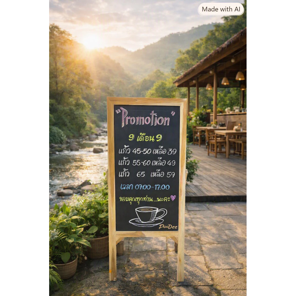 ป้ายกระดานดำมีขาตั้งหลายขนาดให้เลือก