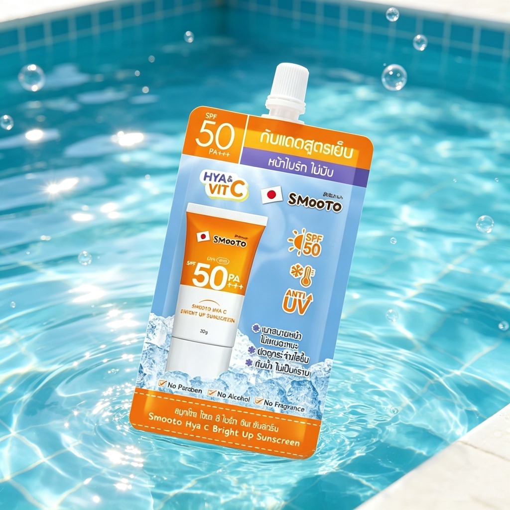 สมูทโตะ กันแดดสูตรเย็น Smooto Hya C Bright Up Sunscreen SPF50PA+++