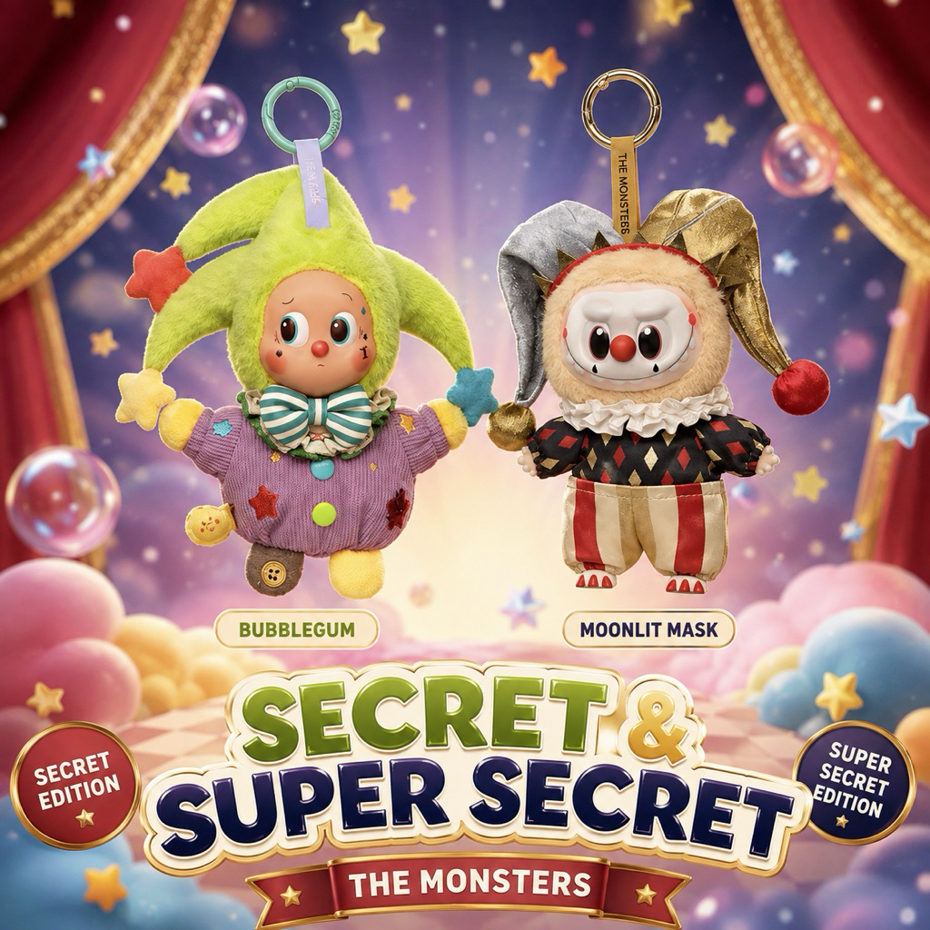 Super Secret/Secret-Labubu WHY SO SERIOUS Series-Vinyl​ Plush​ Pendant​​ เช็​คการ์ด​ ของแท้​​ พร้อมส