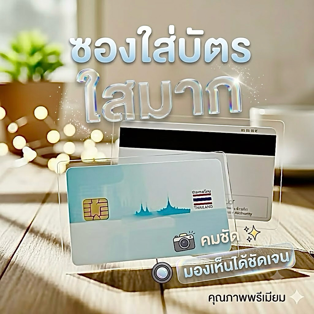 ซองใส่บัตรประชาชน ใสมาก หนาพิเศษ อย่างดี ซองใส่ใบขับขี่ ซองใส่บัตรพนักงาน ซองใส่บัตรเครดิต ซองใส่การ์ด ซองใส่บัตรรถไฟฟ้า