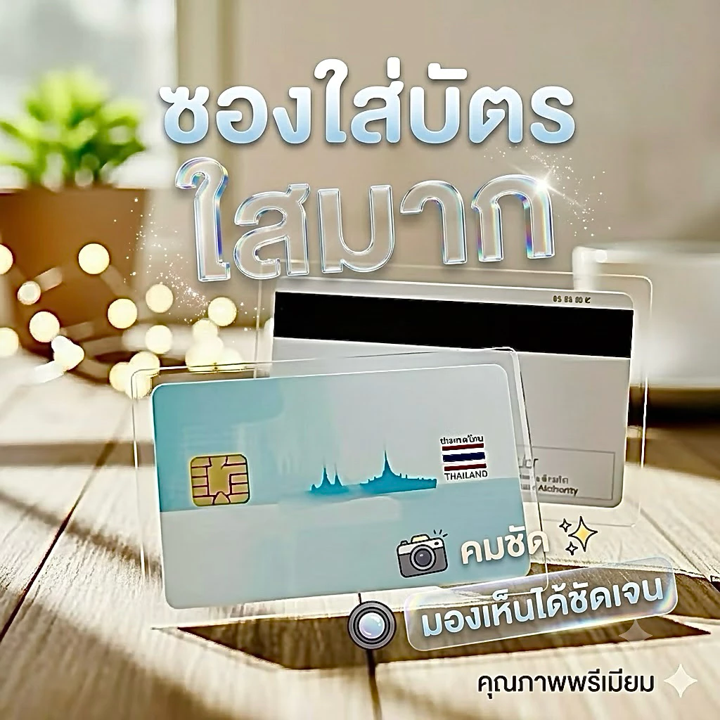 ซองใส่บัตรประชาชน ใสมาก หนาพิเศษ อย่างดี ซองใส่ใบขับขี่ ซองใส่บัตรพนักงาน ซองใส่บัตรเครดิต ซองใส่การ์ด ซองใส่บัตรรถไฟฟ้า