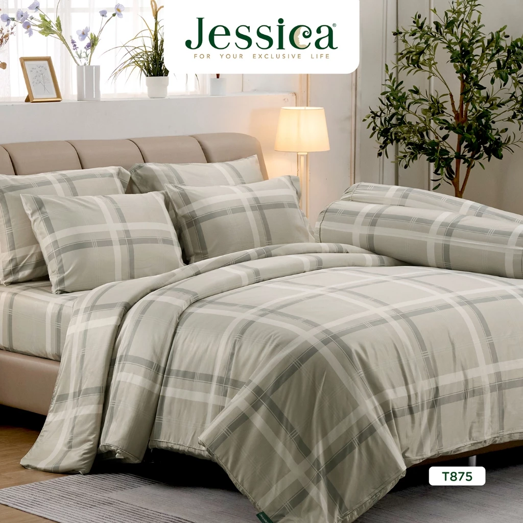 Jessica Tencel T875 ชุดเครื่องนอน ผ้าปูที่นอน ผ้าห่มนวม เจสสิก้า พิมพ์ลวดลายโดดเด่น ให้สัมผัสที่นุ่มลื่นดุจแพรไหม