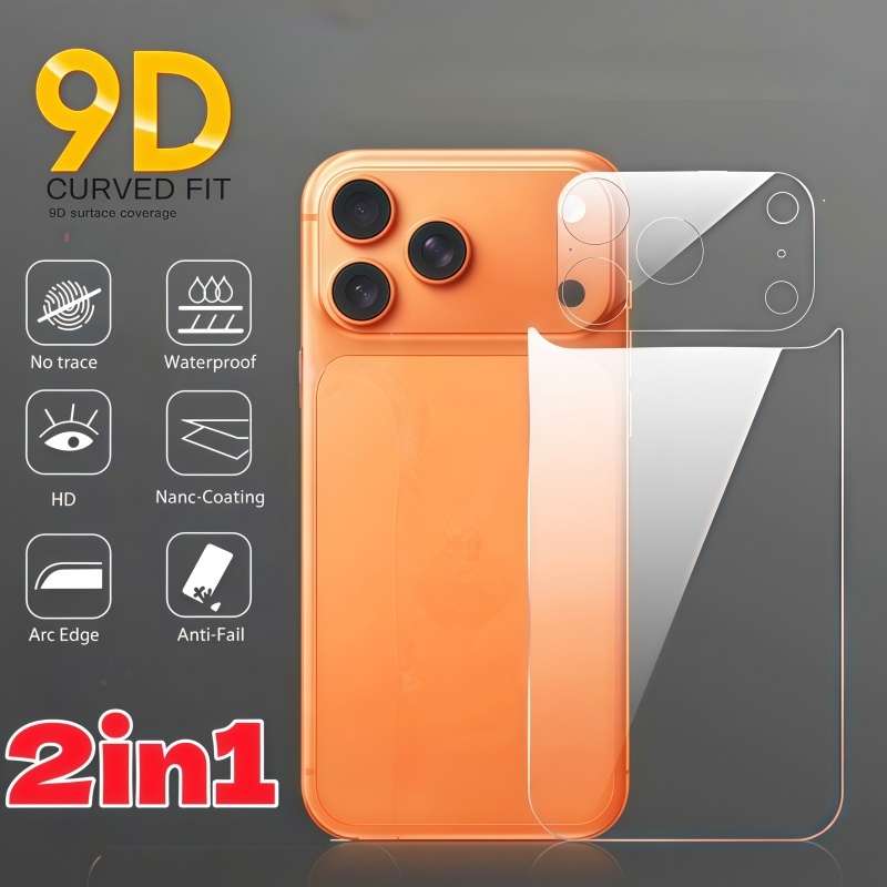 2IN1 Lens film+Back Glass for iPhone 17 Pro Max 17Pro anti scratch Back Tempered Glass+camera lens base film