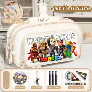 ใหม่ Roblox Robles กล่องดินสอนักเรียนความจุขนาดใหญ่เหมาะสำหรับเด็กชายและเด็กหญิงเก็บกล่องเครื่องเขียน