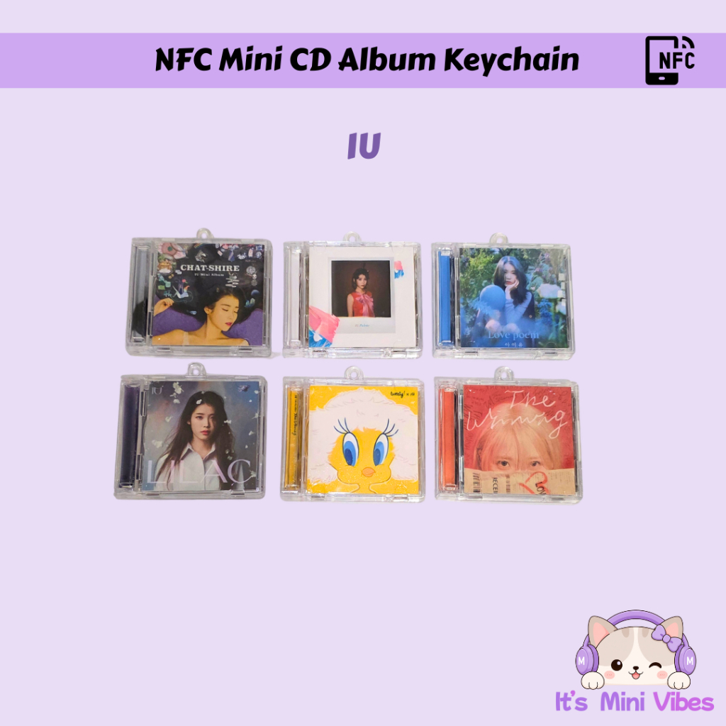 พวงกุญแจอัลบั้มซีดีขนาดเล็ก IU NFC | พวงกุญแจเพลงรูป | แตะเล่นเพลง