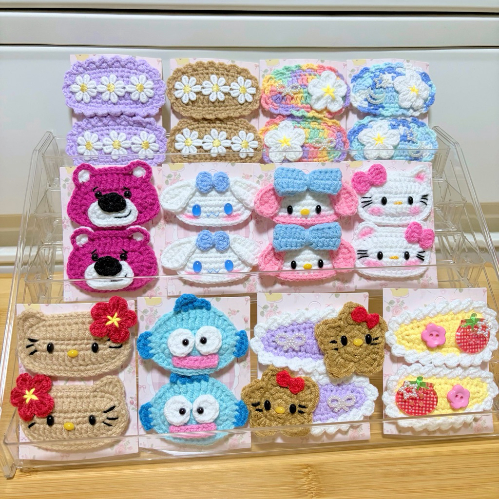 กิ๊บติดผมถักไหมพรม กิ๊บถักไหมพรม กิ๊บติดผมแฟชั่น handmade