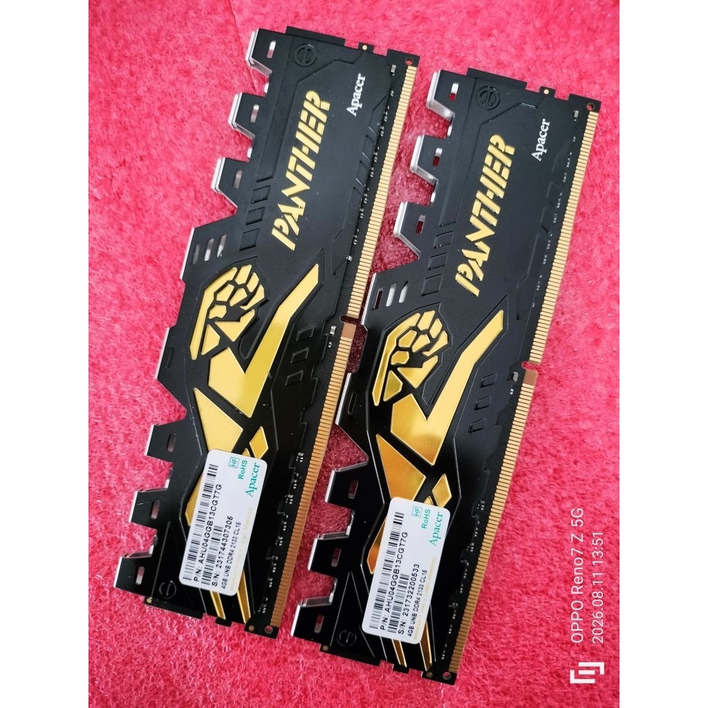 RAM 4GB DDR4 บัส 2133 Apacer PANTHER ประกัน JIB L-T สภาพสวย ตัวละ749บาท