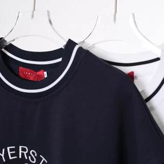 Lawyer Store [923977] เสื้อยืดคอกลม แขนเลย จั๊มชาย ปักดอกไม้ LAWYER STORE ใส่ชิลๆ สบายๆ เสื้อยืด เสื้อผู้หญิง ดูโดดเด่น