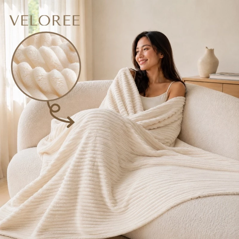 VELOREE ผ้าห่มพกพา เกาหลี น่ารัก นาโน ผ้าห่มออฟฟิศ ผ้าห่มนุ่ม มีหลายขนาด 6~12 ฟุต ให้เลือก