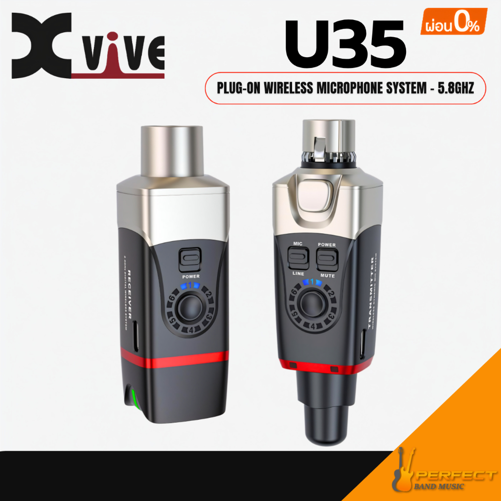 Xvive U35 Plug-on Wireless Microphone System - 5.8GHz ไวเลสไมโครโฟน Xvive