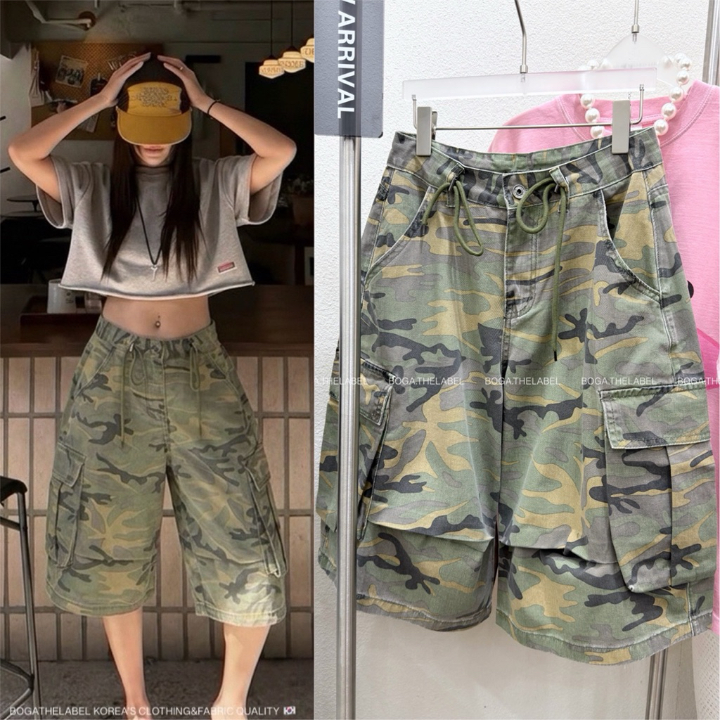 ขาสั้นทหารสีอ่อนเชือกรูด สีใหม่ camo new color