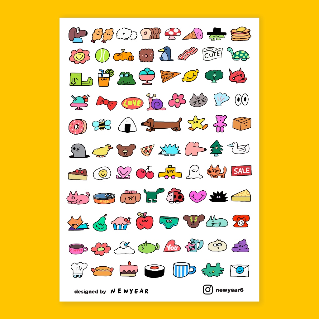 (Nyyydesign) Little Things_01  Sticker Waterproof Size A5 สติกเกอร์ กันน้ำ ไดคัทเเล้วลอกเเปะได้เลย ลอกไม่ทิ้งคราบกาว