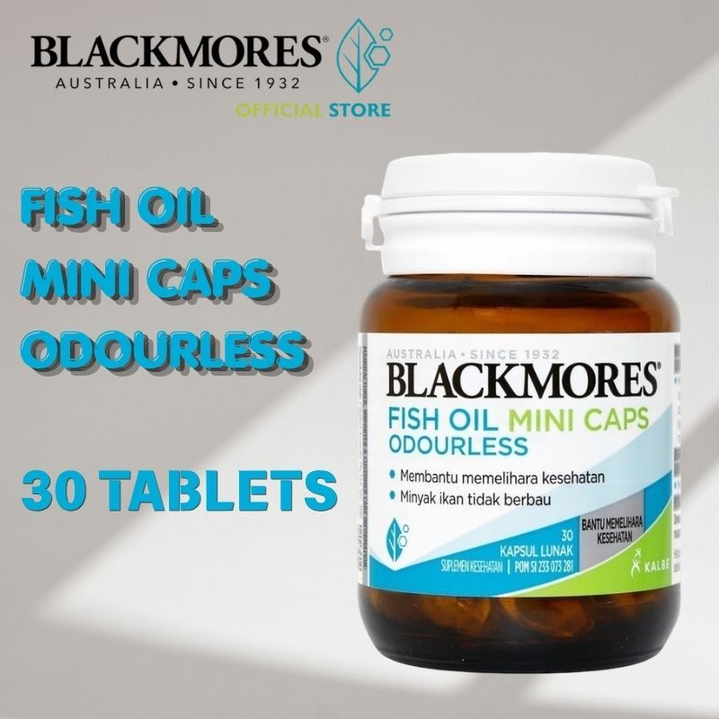 Blackmores Odourless Fish Oil Mini Caps ไร้กลิ่นคาว แบล็คมอร์ส น้ำมันปลา บำรุงหัวใจ สมอง สายตา 30 แคปซูล