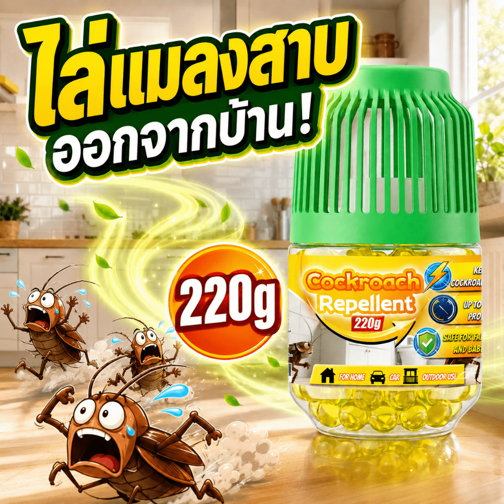 100 ตร.ม. แมลงสาบหายเกลี้ยง ยาไล่แมลงสาบ เจลแมลงสาบ 220g สารสกัดจากพืช ไล่แมลงสาบรวดเร็ว