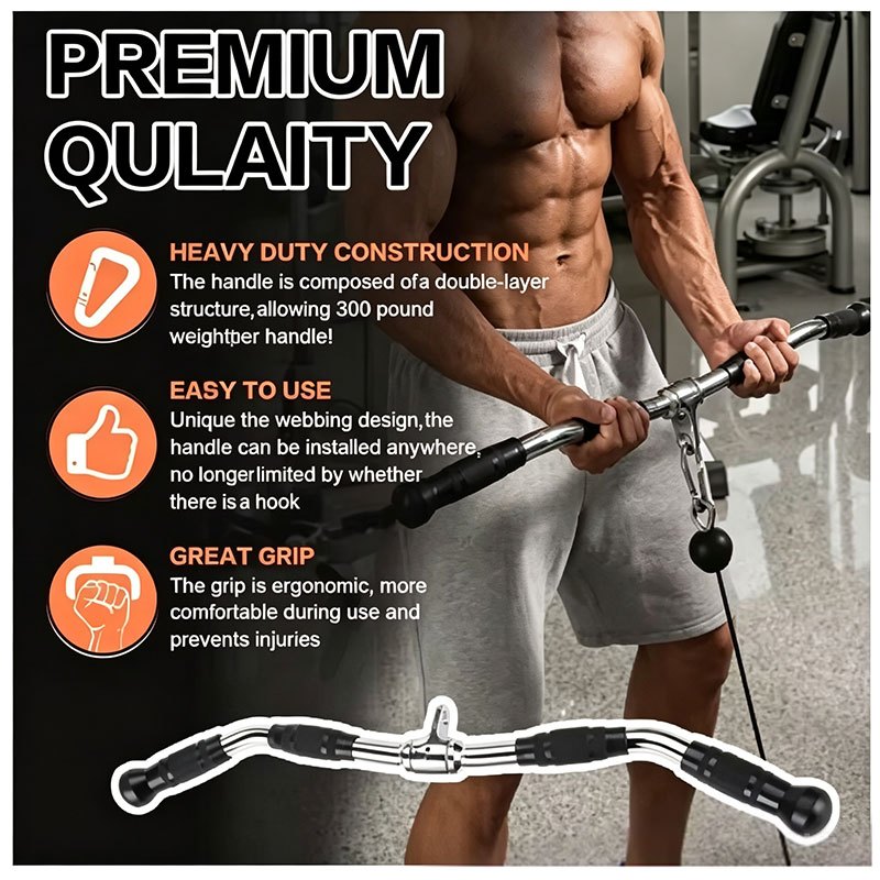 Ez Curl Bar มือจับเสริม Cable Machine อุปกรณ์ฟิตเนส