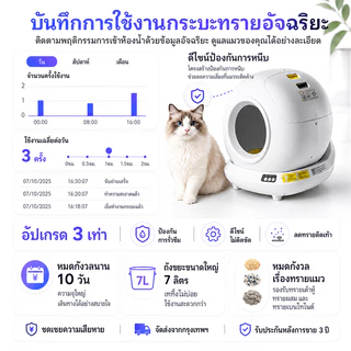 กระบะทรายแมวอัต80L ห้องน้ำแมวอัต ห้องน้ำเเมวแบบอัตโนมัติ การชั่งน้ำหนักอัจฉริยะ Automatic cat litter box ห้องน้ำแมว