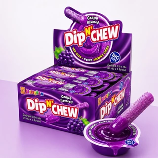 (กล่อง) Dip N' Chew เยลลี่แท่ง จิ้ม ดิป ซอสผลไม้ (ตรา เจลลี่แบร์) พร้อมส่ง