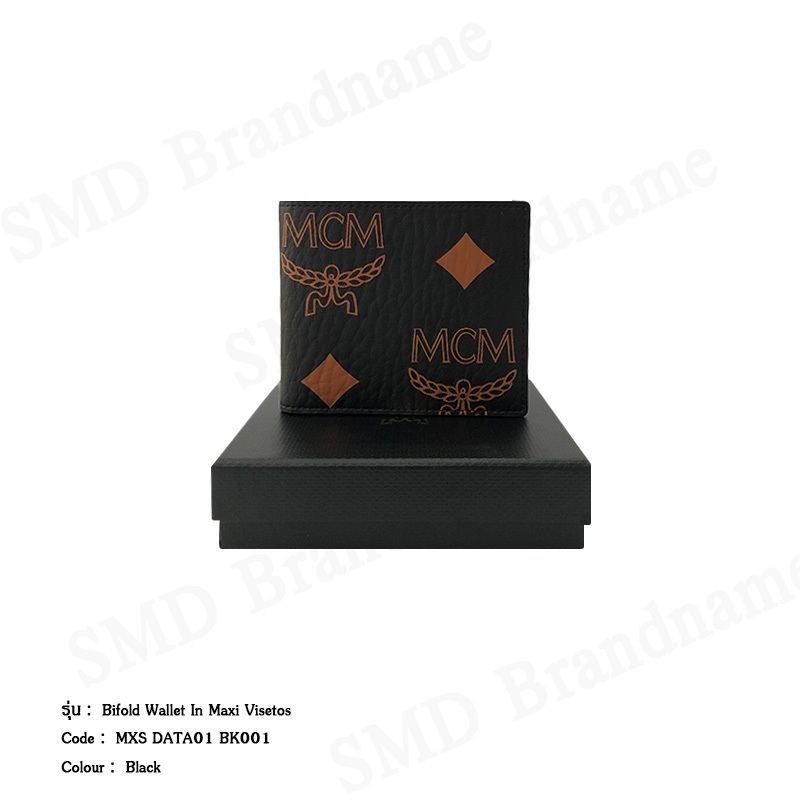 MCM กระเป๋าสตางค์ รุ่น Bifold Wallet In Maxi Visetos Code: MXS DATA01 BK001