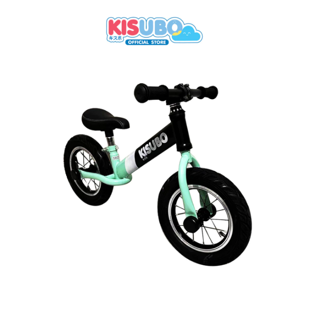 KISUBO จักรยานทรงตัว 12นิ้ว Kids Balance Bike โครงเหล็ก ล้ออะลูมิเนียม เติมลม ปรับเบาะได้