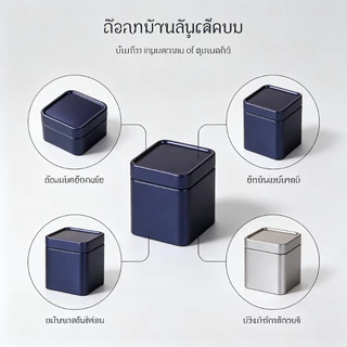 กระป๋องเก็บใบชาทรงสี่เหลี่ยมจิ๋ว พิมพ์ลายสวยฝาปิดสนิท กันความชื้น พกพาได้ พร้อมส่งในไทย Tea Canister