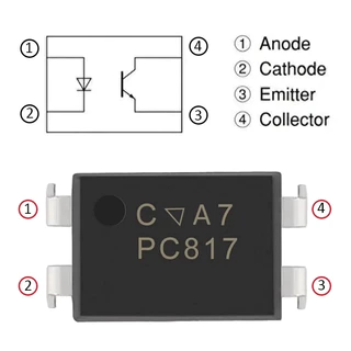 100pcs optocouplers PC817C ติดตั้งด้วยอัตราส่วนการส่ง DIP-4 4-pin optocoupler Isolator ออปติกที่เข้ากันได้