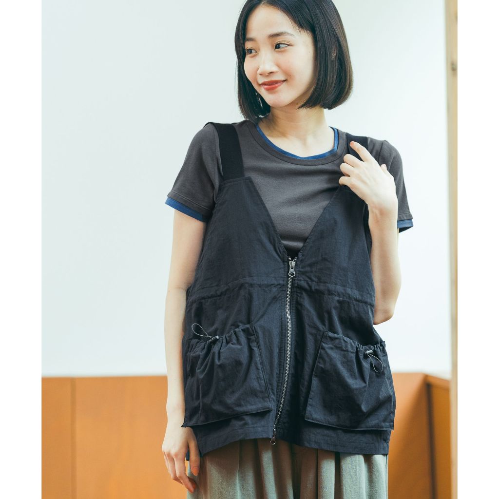 niko and ... Drawstring suspender vest
