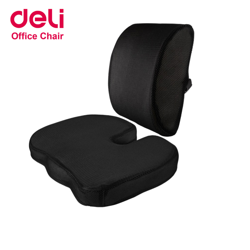 Deli เบาะรองนั่ง เพื่อสุขภาพ เบาะเว้าตัวยู ลดปวดหลัง รองรับเอว/ปีกหลังได้ดี เมมโมรี่โฟมแท้ ถอดปลอกซักได้ Cushion