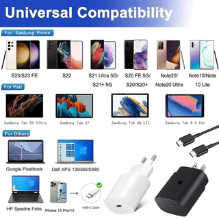 【รับประกัน 1 ปี】Sams Power Adapter PD 25W หัวชาร์จเร็วซัมซุงของ ชุดชาร์จ ชาร์จเร็วสุด type C สายชาร์จ type c