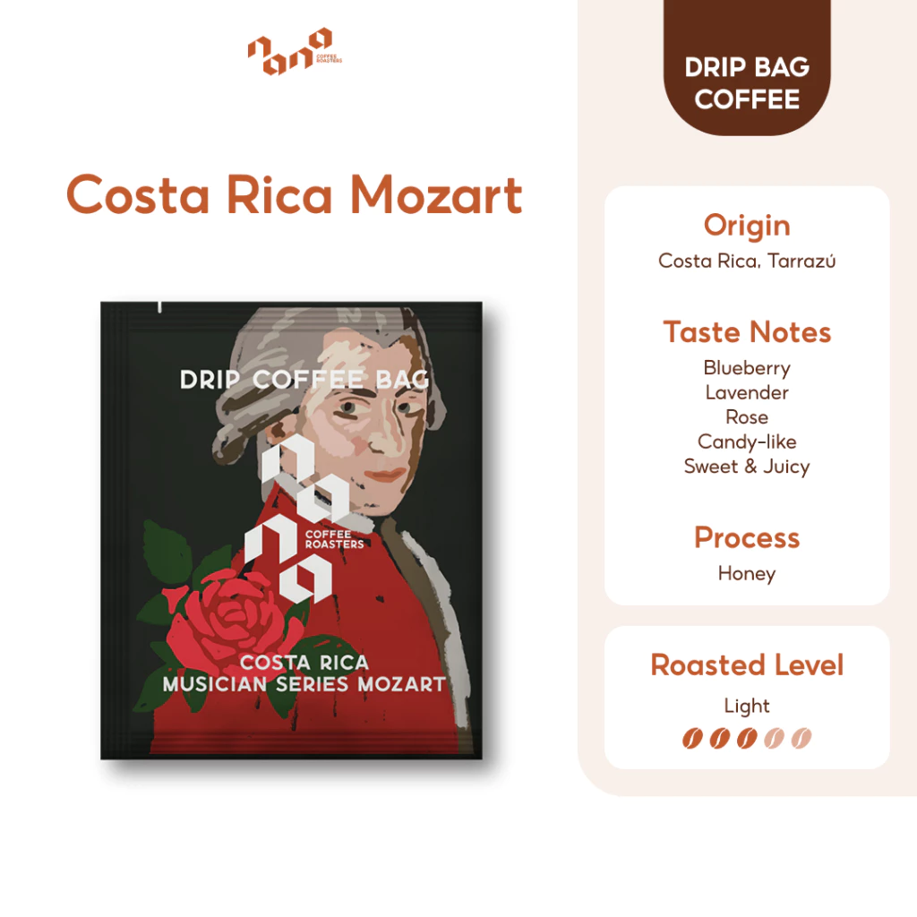 กาแฟดริป Drip Bag คั่วอ่อน แบบซอง - Costa Rica Mozart by Nana Coffee Roasters