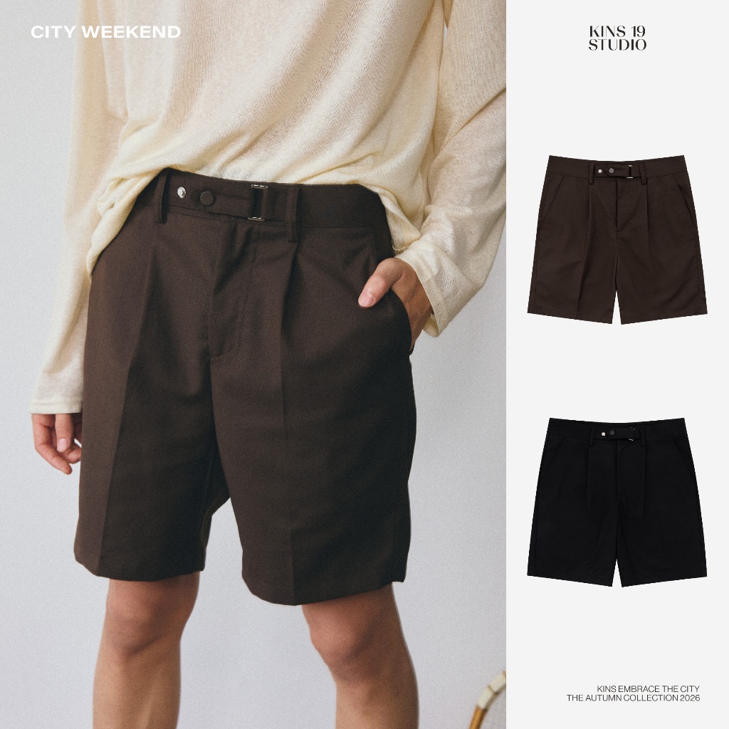 KINS 19 STUDIO |  KINS Relaxed Tailored Shorts กางเกงขาสั้น [K020]