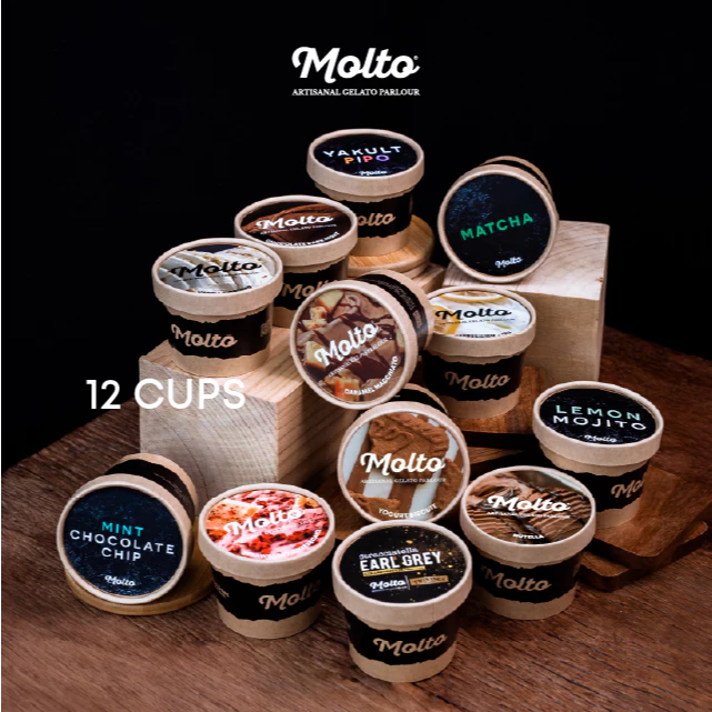 ‼️4oz Set 12 ถ้วย คละรสชาติ ส่งฟรี‼️ มอลโต้ ไอศกรีม 4 ออนซ์ - Molto Premium Gelato - Ice cream 4 oz.