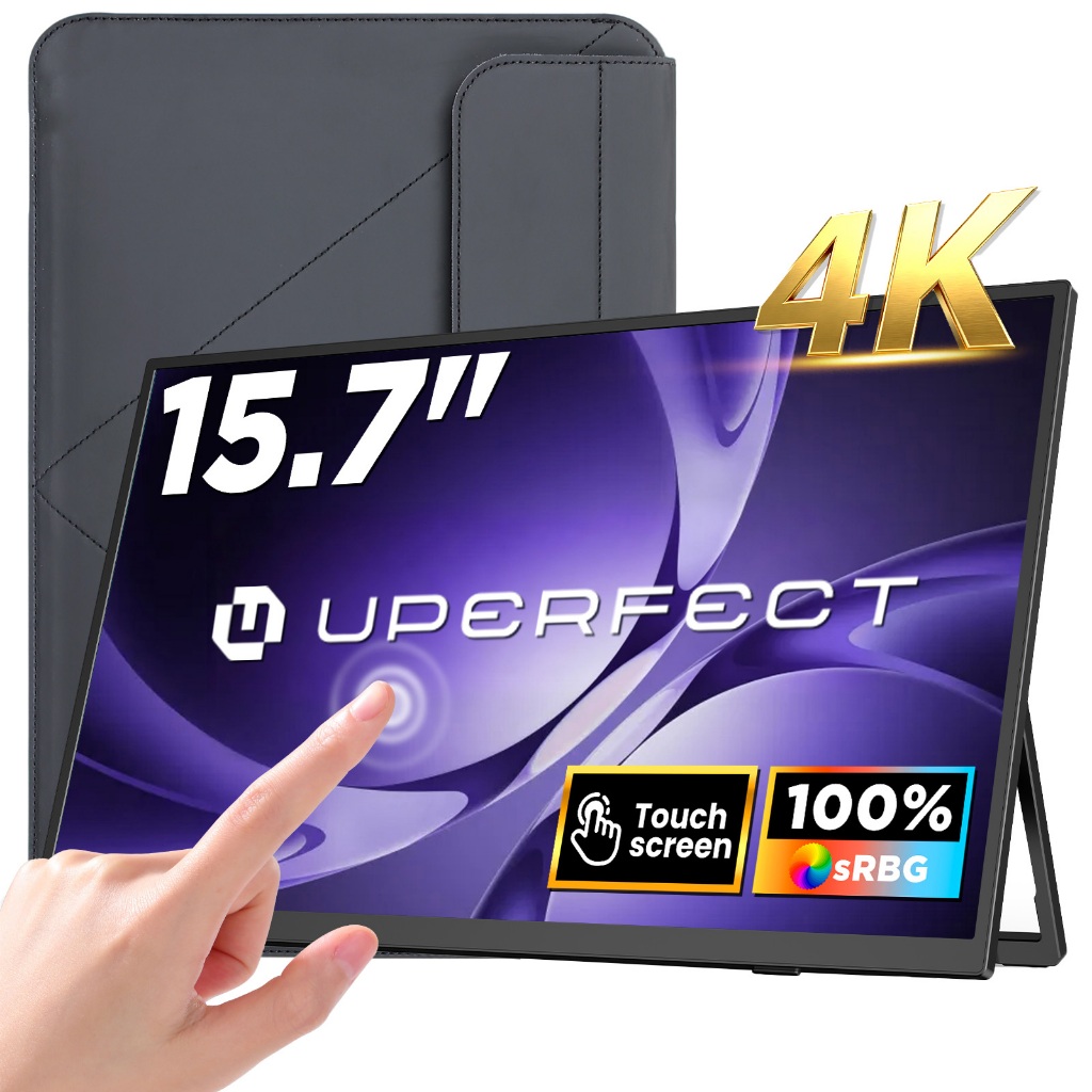UPERFECT  4K Touch Portable Monitor  screen 15.7inch จอภาพแล็ปท็อปแบบพกพาบางเฉียบพร้อมขาตั้ง with fr