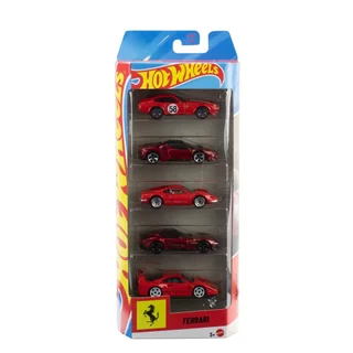 Hot Wheels 5 Car Pack Ferrari รถฮอตวีลส์ เฟอรารี่ แพ็ก 5 คัน (JLN12)
