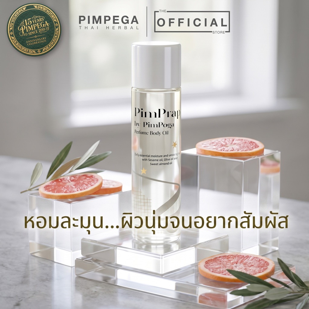 บอดี้ออยล์ บำรุงผิวกาย กลิ่นหอมติดตัว พิมประภา เพอร์ฟูมร์ บอดี้ออยล์ ผิวนุ่มชุ่มชื่น ขนาด 100 มล