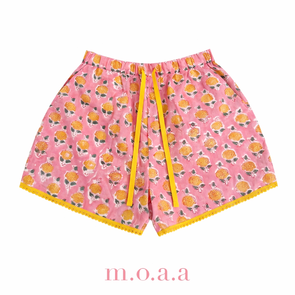 Mahila Lace Shorts In Pink Lady | Moaa Collection