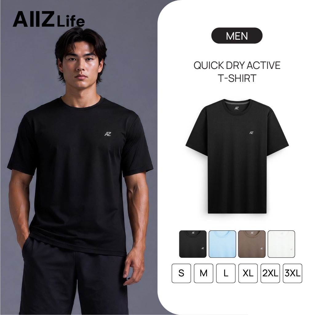 AIIZ (เอ ทู แซด) - AIIZ เสื้อยืดแอคทีฟผู้ชายคอกลม ผ้าแห้งเร็ว AIIZ Men's Quick Dry Active T-Shirt รูปที่ 7