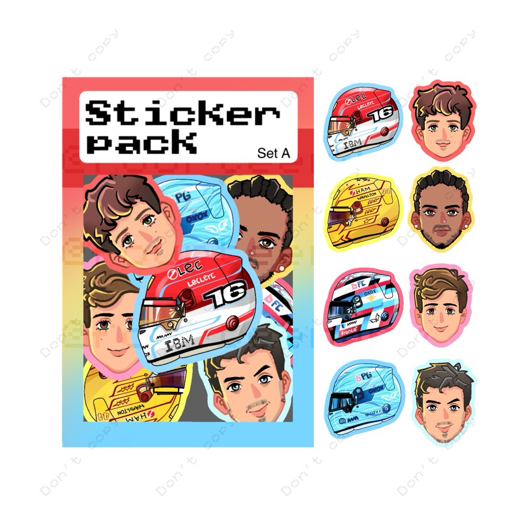 Stickers pack F1 driver โฮโลแกรม Set.A (Ferrari & Alpine)