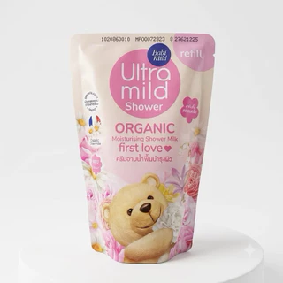 Babi Mild Ultra Mild Shower เบบี้มายด์ อัลตร้ามายด์ ออร์แกนิค ครีมอาบน้ำ ขวดปั้ม/ถุงเติม 360มล-380มล