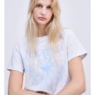 Mardi Mercredi Slim Tshirt Flowermardi / Washing (Charcoal White, Blue White)