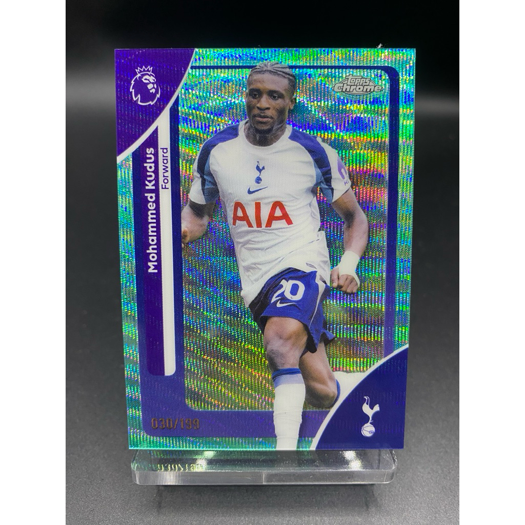 การ์ดฟุตบอล ⚽️ Mohammed Kudus Blue Wave Refractor /199 | 2025-26 Topps Chrome Premier League #176